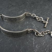 Celtic Dragon Toggle Ladies Watch Band Vintage Sterling Silver