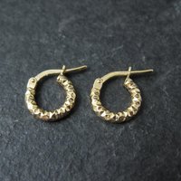 Tiny Gold Hoop Earrings 10mm 10K Gold Filled New Old Stock