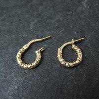Tiny Gold Hoop Earrings 10mm 10K Gold Filled New Old Stock