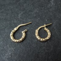 Tiny Gold Hoop Earrings 10mm 10K Gold Filled New Old Stock