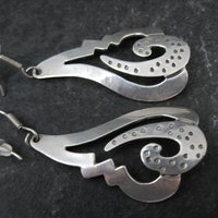 Mid Century Mexican Sterling Silver Earrings