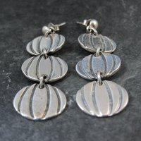 Vintage Sterling Silver Pumpkin Earrings