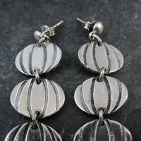 Vintage Sterling Silver Pumpkin Earrings