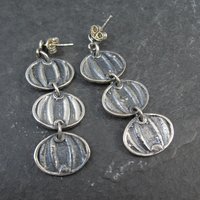Vintage Sterling Silver Pumpkin Earrings