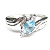 Vintage Sterling Blue Topaz Ring Size 10