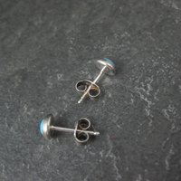 Vintage Sterling Turquoise Stud Earrings 6mm