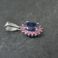 Small Sterling Sapphire Pink Ruby Pendant