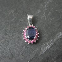 Small Sterling Sapphire Pink Ruby Pendant