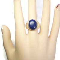 Mens Sterling Blue Enamel Ring Size 10