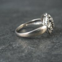 Vintage Smoky Topaz Heart Ring in Sterling Silver Size 8