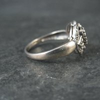 Vintage Smoky Topaz Heart Ring in Sterling Silver Size 8