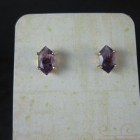 Vintage Amethyst Stud Earrings in Gold Vermeil over Sterling Silver