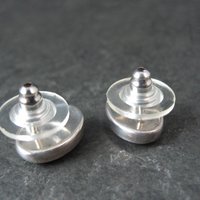 Vintage Sterling Inlay Earrings Southwestern Silver