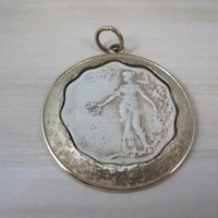 Vintage Cameo Pendant and Clip On Earrings Jewelry Set