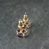 Vintage Amethyst Stud Earrings in Gold Vermeil over Sterling Silver