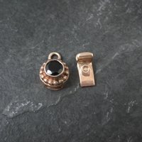 Rose Gold Black Tourmaline Box Clasp Vermeil Sterling Silver