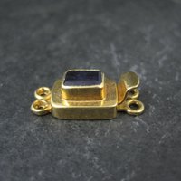 Gold 2 Strand Iolite Box Clasp Vermeil Sterling Silver