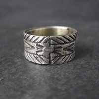 Wide Vintage Southwestern Sterling Band Ring Available in Sizes 8 and 10 Nathan Lovato