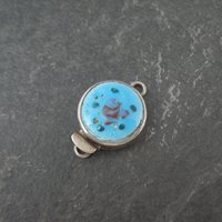 Sterling Silver Guilloche Enamel Rose Box Clasp