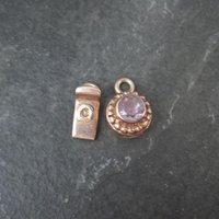Rose Gold Amethyst Box Clasp Vermeil Sterling Silver