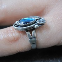 Southwestern Abalone Feather Ring Many Sizes Available NOS
