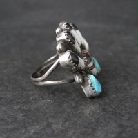 Vintage Southwestern Sterling Silver Inlaid Sunface Ring Size 10