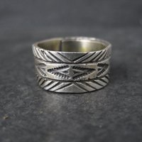 Wide Vintage Southwestern Sterling Band Ring Available in Sizes 8 and 10 Nathan Lovato