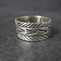 Wide Vintage Southwestern Sterling Band Ring Available in Sizes 8 and 10 Nathan Lovato