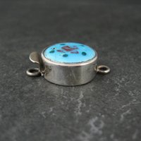 Sterling Silver Guilloche Enamel Rose Box Clasp