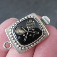Sterling Silver Enamel Tennis Themed Box Clasp