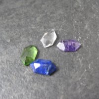 Vintage Hexagon Cut Gemstones 6x11 Lot of 4