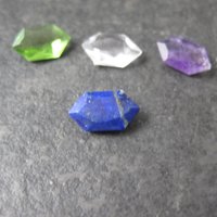 Vintage Hexagon Cut Gemstones 6x11 Lot of 4