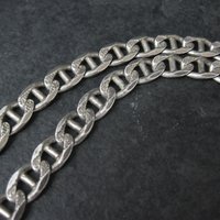 Heavy 7mm Italian Sterling Mariner Chain Necklace 31 Inches Estate Silver