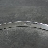 Vintage Sterling Silver Bangle Bracelet Eye & Hook Clasp 7.25"