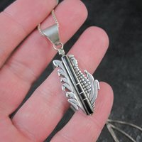 Vintage Inlaid Corn Maiden Pendant Necklace Southwestern Sterling Silver
