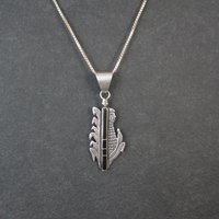Vintage Inlaid Corn Maiden Pendant Necklace Southwestern Sterling Silver