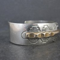 Vintage Navajo Cuff Bracelet 6.75 Inches Nickel Silver