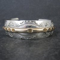 Vintage Navajo Cuff Bracelet 6.75 Inches Nickel Silver