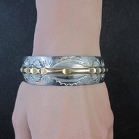 Vintage Navajo Cuff Bracelet 6.75 Inches Nickel Silver