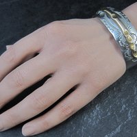 Vintage Navajo Cuff Bracelet 6.75 Inches Nickel Silver