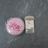 Vintage Sterling Silver Pink Art Glass 3 Strand Box Clasp