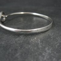 Vintage Sterling Silver Bangle Bracelet Eye & Hook Clasp 7.25"