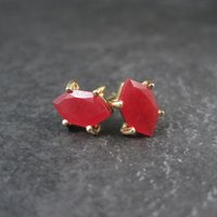Vintage Carnelian Stud Earrings in Gold Vermeil over Sterling Silver
