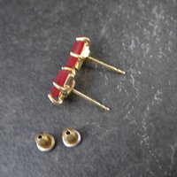Vintage Carnelian Stud Earrings in Gold Vermeil over Sterling Silver