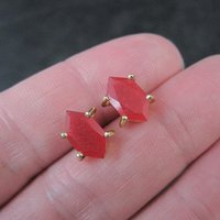 Vintage Carnelian Stud Earrings in Gold Vermeil over Sterling Silver