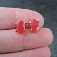 Vintage Carnelian Stud Earrings in Gold Vermeil over Sterling Silver