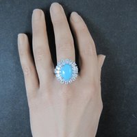 Uncas Sterling Silver Turquoise Cocktail Ring Size 10
