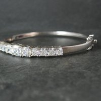 Sterling Silver Cubic Zirconia Bangle Bracelet