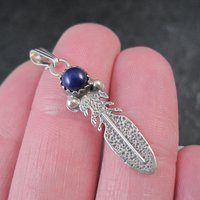 Small Southwestern Sterling Feather Pendant