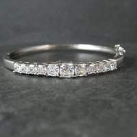 Sterling Silver Cubic Zirconia Bangle Bracelet